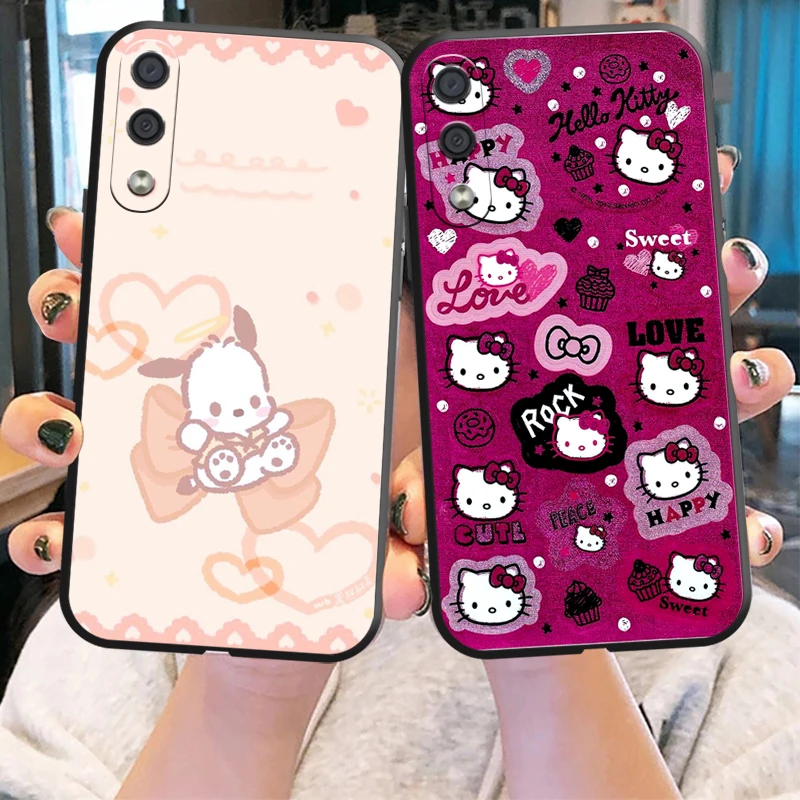 

Hello Kitty Cute Phone Case For Samsung Galaxy A01 A02 A10 A10S A20 A22 4G 4G 5G A31 Carcasa Coque Liquid Silicon Soft