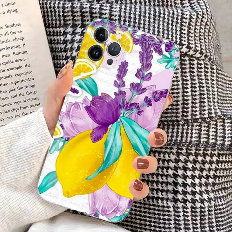 Fruit lemon Phone Case Silicone Soft for iphone 14 13 12 11 Pro Mini XS MAX 8 7 6 Plus X XS XR Cover