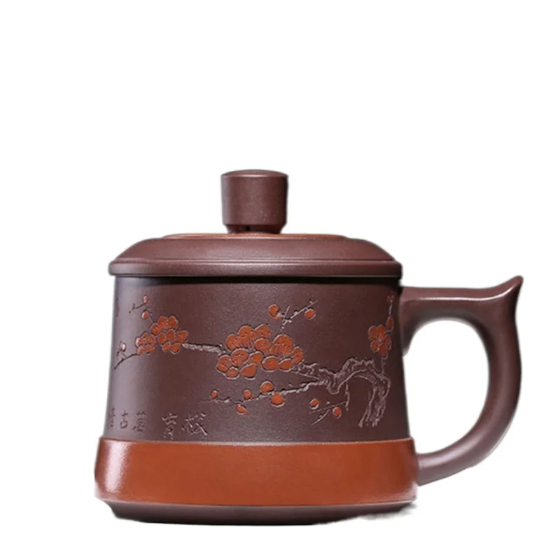 

560ml Creative Handmade Teacup Purple Clay Tea Mug With Lid Infuser Gongfu Tea Cups High Quality New Chinese Drinkware