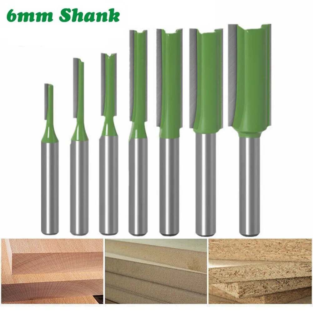 

1PC 6MM Shank Template Trim Hinge Mortising Router Bit Straight End Mill Trimmer Cleaning Flush Trim Tenon Cutter ForWoodworking