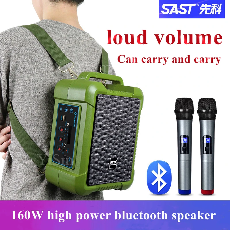 

Новый Уличный bluetooth-динамик портативный плечевой ремень 160 Вт высокомощный Многофункциональный караоке-динамик с беспроводным микрофоном