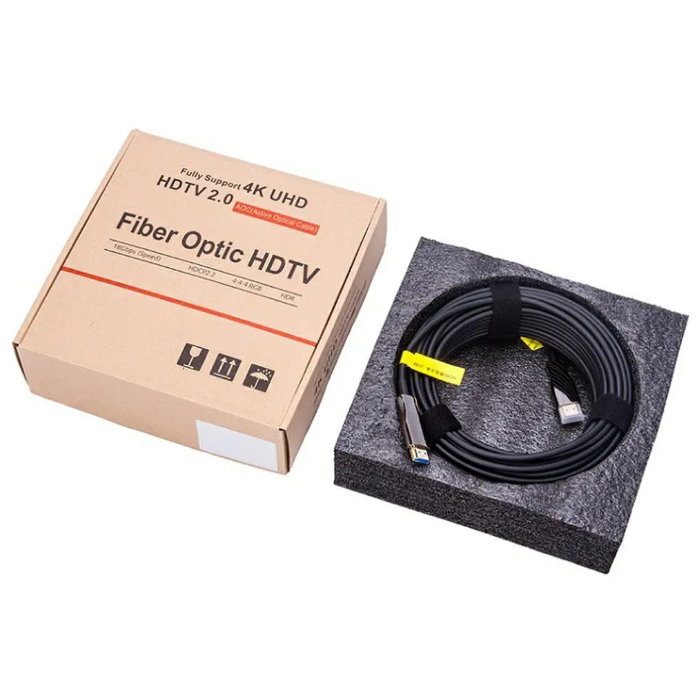 

Совместимый с HDMI оптоволоконный кабель для передачи данных, оптоволоконный кабель высокой четкости с поддержкой 2,0 4K @ 60 Гц, технические характеристики, украшение чипа