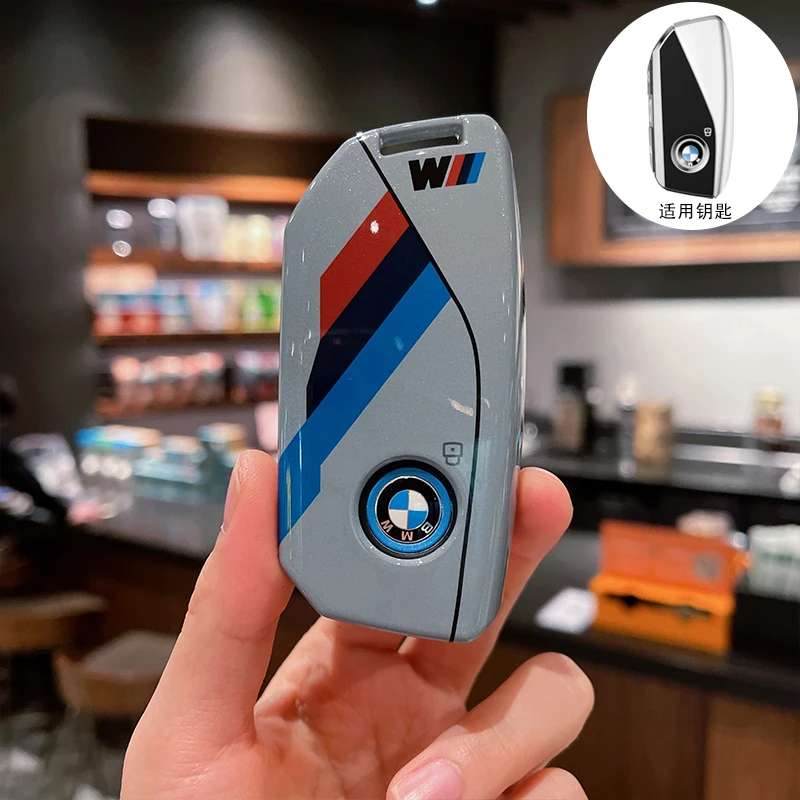 

Чехол для автомобильного ключа для BMW X1 IX XM X5 X6 X7 I7 2023 2024 2025 Smart Key Shell Fob 3-кнопочный брелок-аксессуар