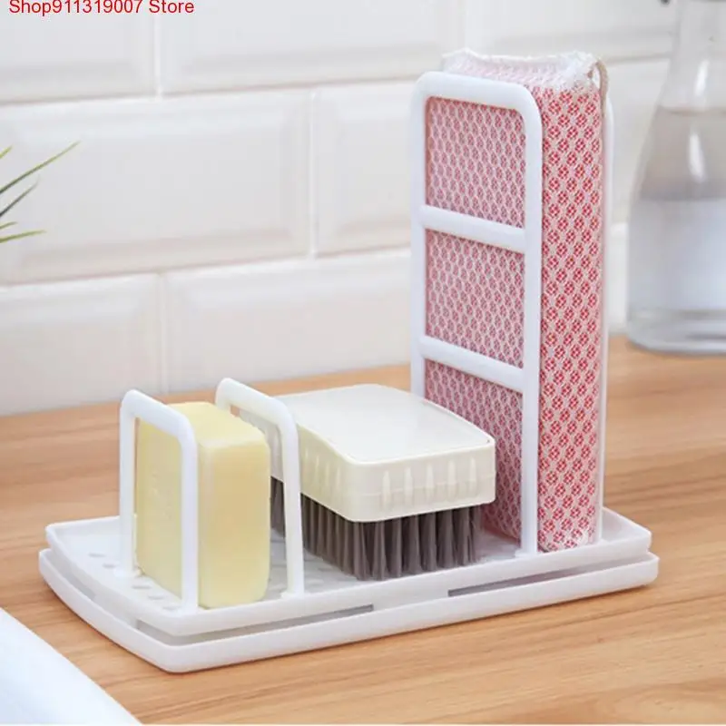 

Multi-Function Kitchen dish drying rack Desktop Rag Rack Dish Cloth Drain Free Punching Sponge Soap Shelf Storage dish rack