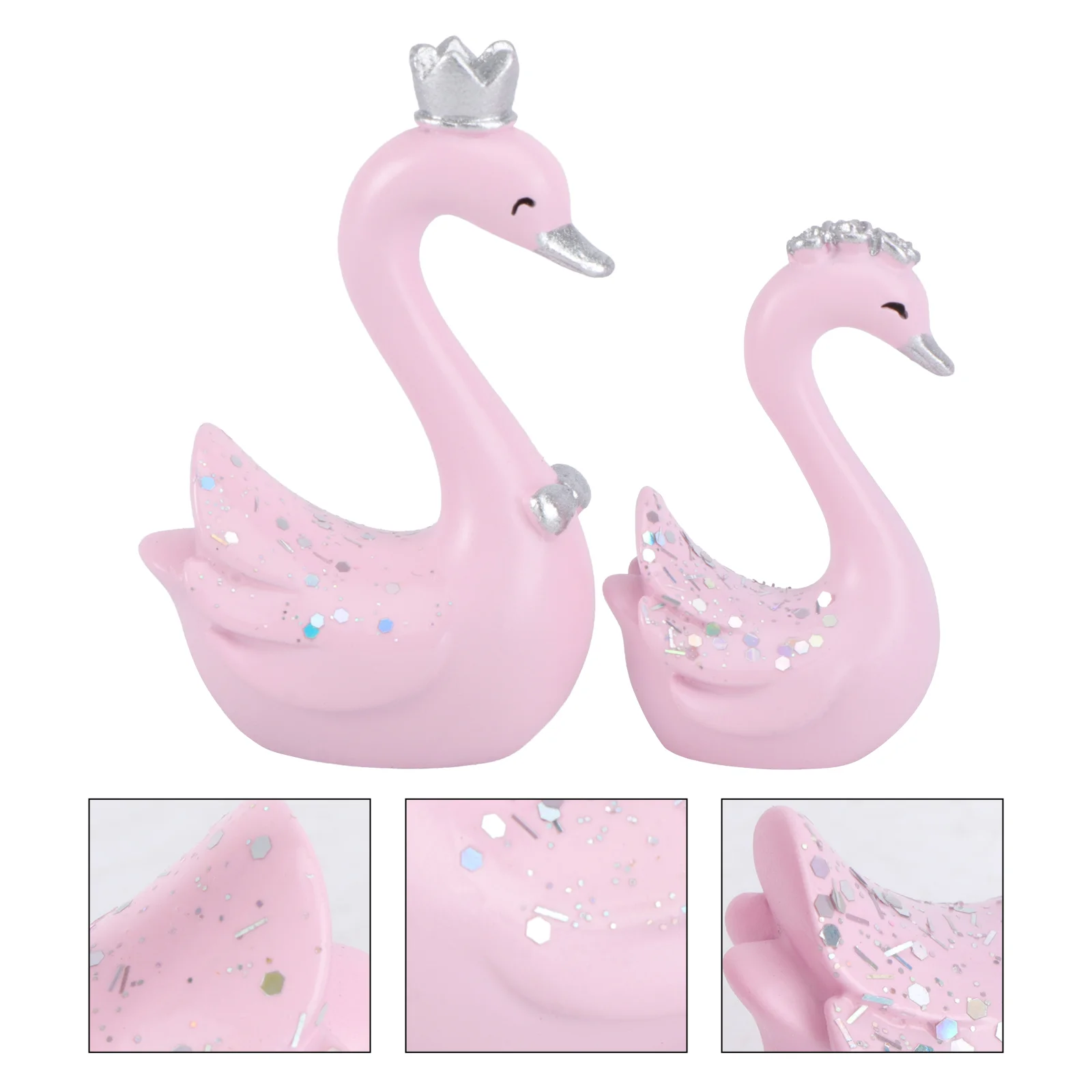 

Swan Decor Statue Swans Resin Ornament Cake Home Couple Figurine Model Desktop Decoration Statuesblack Decorations Party Shower