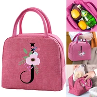 lunch bags for women lunch box portable cooler tote thermal kids picnic bag flower black pattern thermal insulated bag for work