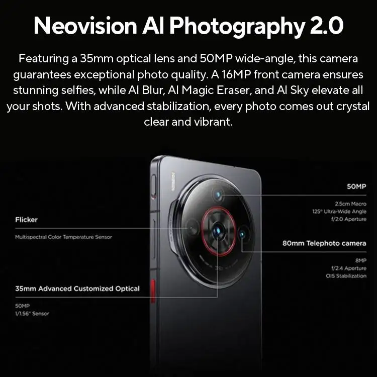 Смартфон Nubia Z60S Pro Global Version 5G Snapdragon 8 Gen 2 MyOS 14 0 120 Гц 6 78-дюймовый AMOLED-экран 50 м + 5100 мАч