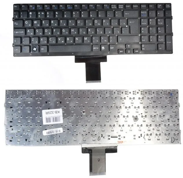 Клавиатура для Sony Vaio VPCEB3A4R чёрная без рамки Г-образный Enter