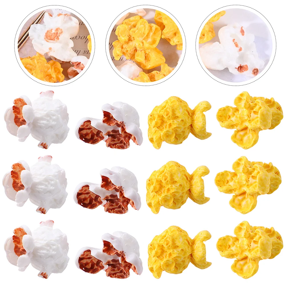

50 Pcs Artificial Popcorn Trendy Decor Simulated Popcorn Toy Photo Prop Resin Popcorn Model Popcorn Landscape Child Mini Popcorn