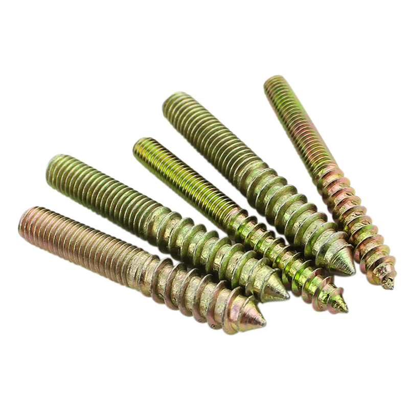 

M4 M5 Hanger Bolt Wood To Metal Dowels Double Ended Furniture Fixing Self Tapping Screws Wood Thread Stud 30pcs