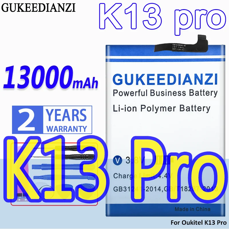 

Сменный аккумулятор GUKEEDIANZI большой емкости 13000 мАч для батарей Oukitel K13 pro K13pro