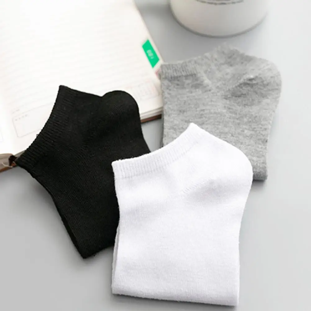 

Tear Resistant 5 Pairs Simple Sweat-wicking Non Slip Socks Spring Summer Fitness Socks Solid Color for Climbing