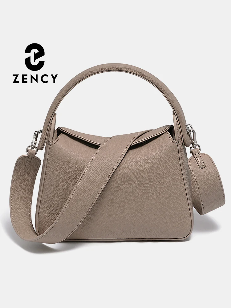 Zency 2023 New Women's Simple Luxury Brand Solid Color Pillow Bag Designer Leather Handbag Crossbody Top-handle Bags For Shopper
