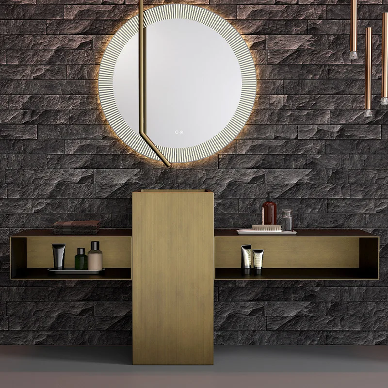 

Столешница из нержавеющей стали под античную бронзу, умывальник для гостиницы, виллы, напольная стойка