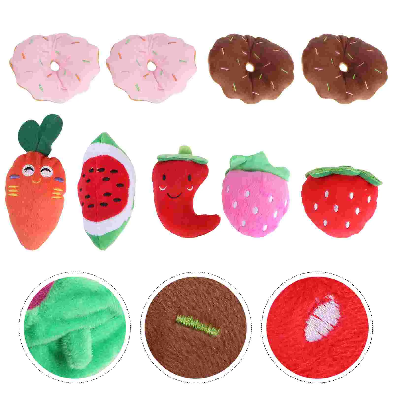 

Dog Squeaky Puppyteethingpet Dogs Small Plush Chew Puppies Vegetables Stuffed Fruitsbulkholiday Set Fruit Watermelon Eggplant
