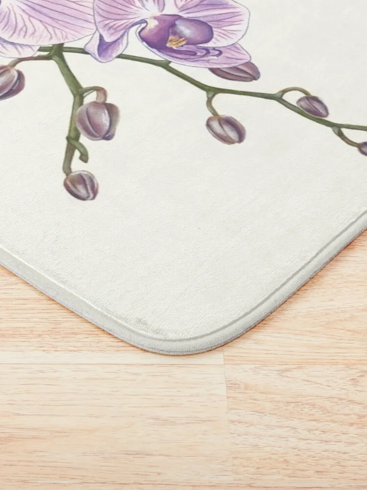 Традиционный иллюстрационный коврик для ванной с фиолетовыми орхидеями