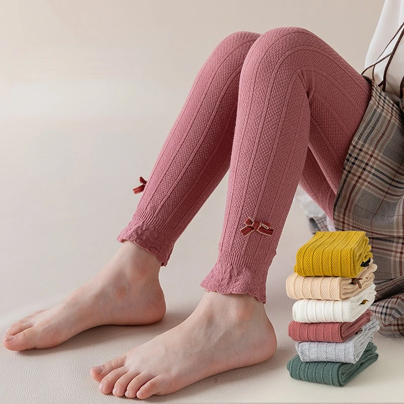 

Женские эластичные леггинсы, детские леггинсы с бантом, осенняя одежда, брюки для малышей, детские мягкие трикотажные брюки, брюки