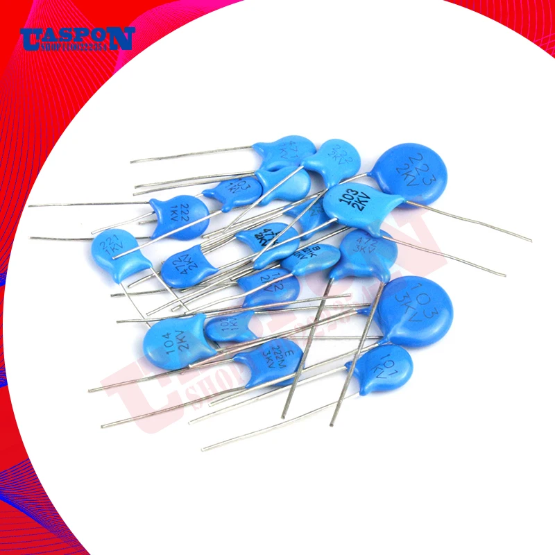 

20pcs High voltage Ceramic Capacitor1KV 2KV 3KV 5PF 30PF 47PF 56PF 100PF 220PF 1NF 2.2NF 3.3NF 4.7NF 10NF 100NF 471 222 223 103