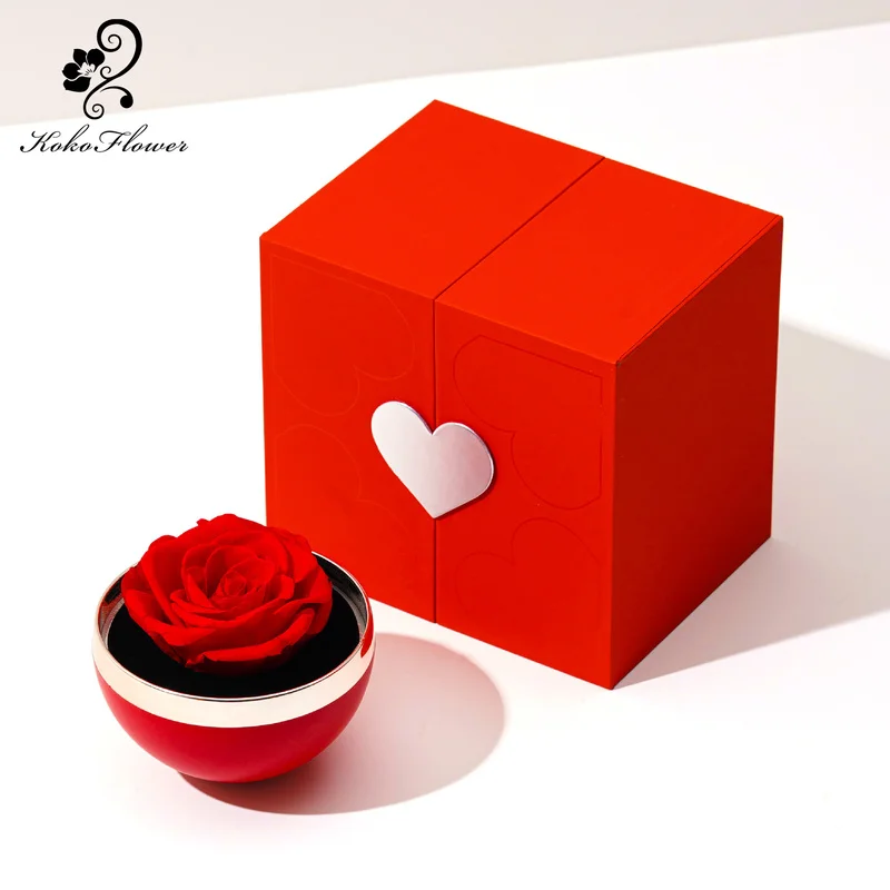 

Koko Flower Eternal Rose Box True Rose Love Square Wedding Jewelry Box Mother Girlfriend Birthday Valentine's Day Christmas Gift