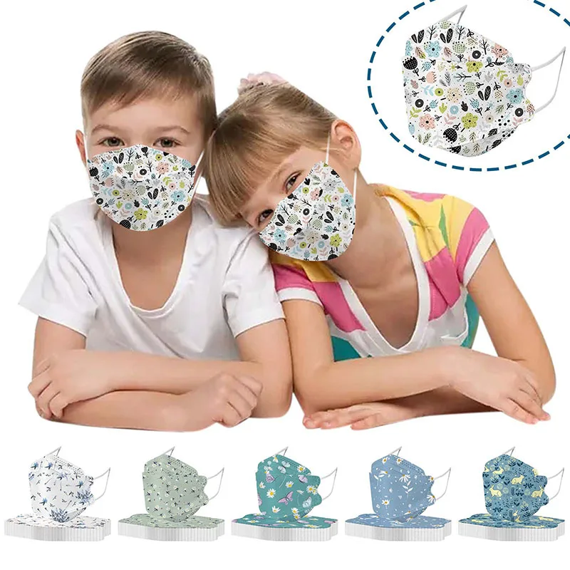 

Детская маска для косплея, детский шарф с принтом цветов, травы, бабочки, кролика, 10 штук