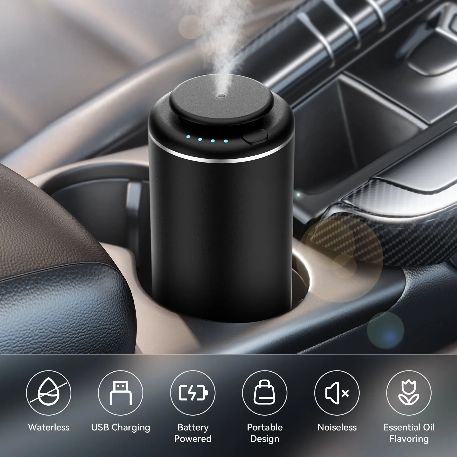 HIINST Luxury USB Rechargeable Aromatherapy Scent Car Perfume Air Freshener Essential Oil Fragrance Diffuser Smell Distributor