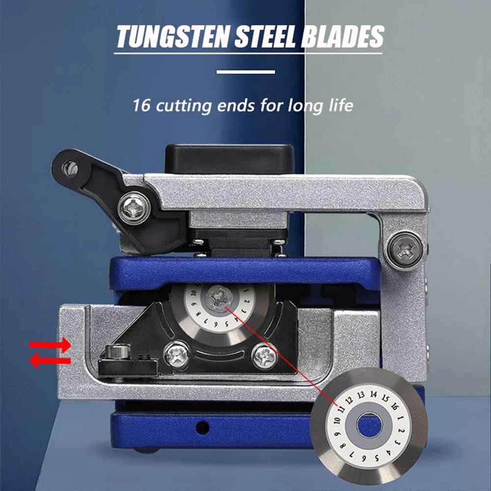 High Precision AUA-6S Fiber Optic Cleaver 16,000 Times Fiber Optic Cutting Tool With Core Collection Box