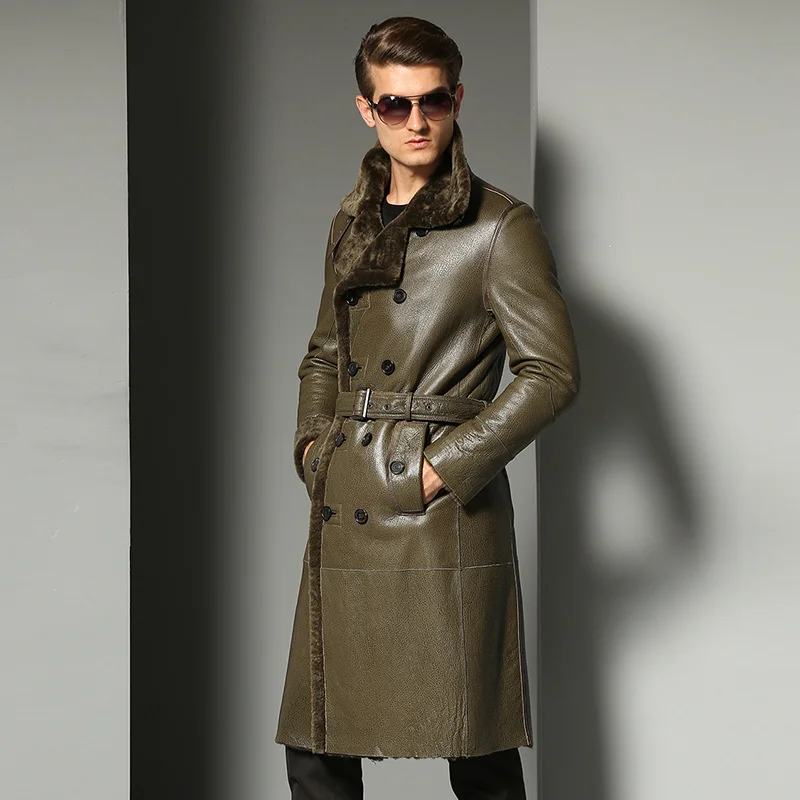 

Новинка Осень-зима оригинальная Мужская Длинная ветровка из экологически чистого меха Длинная ветровка из натуральной кожи утепленная теп...