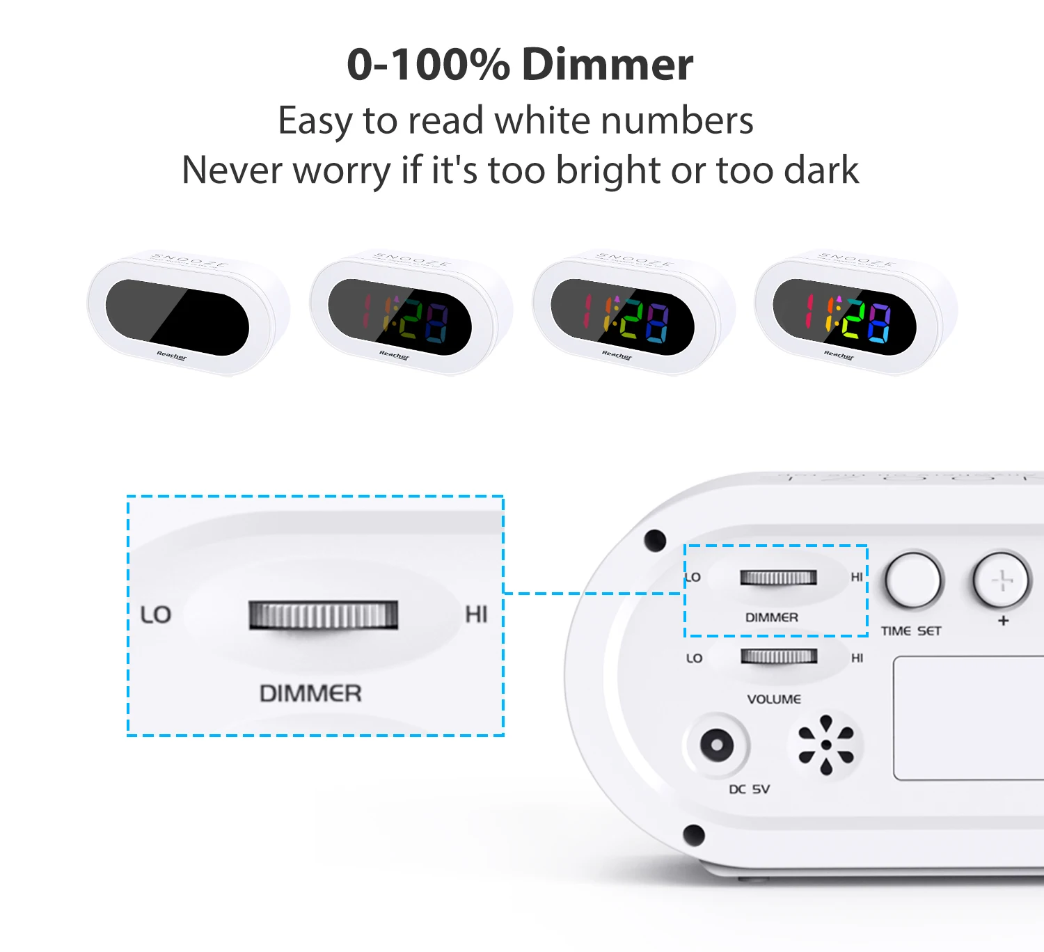 Цифровой будильник для детской спальни цвет светодиода функция повтора простота