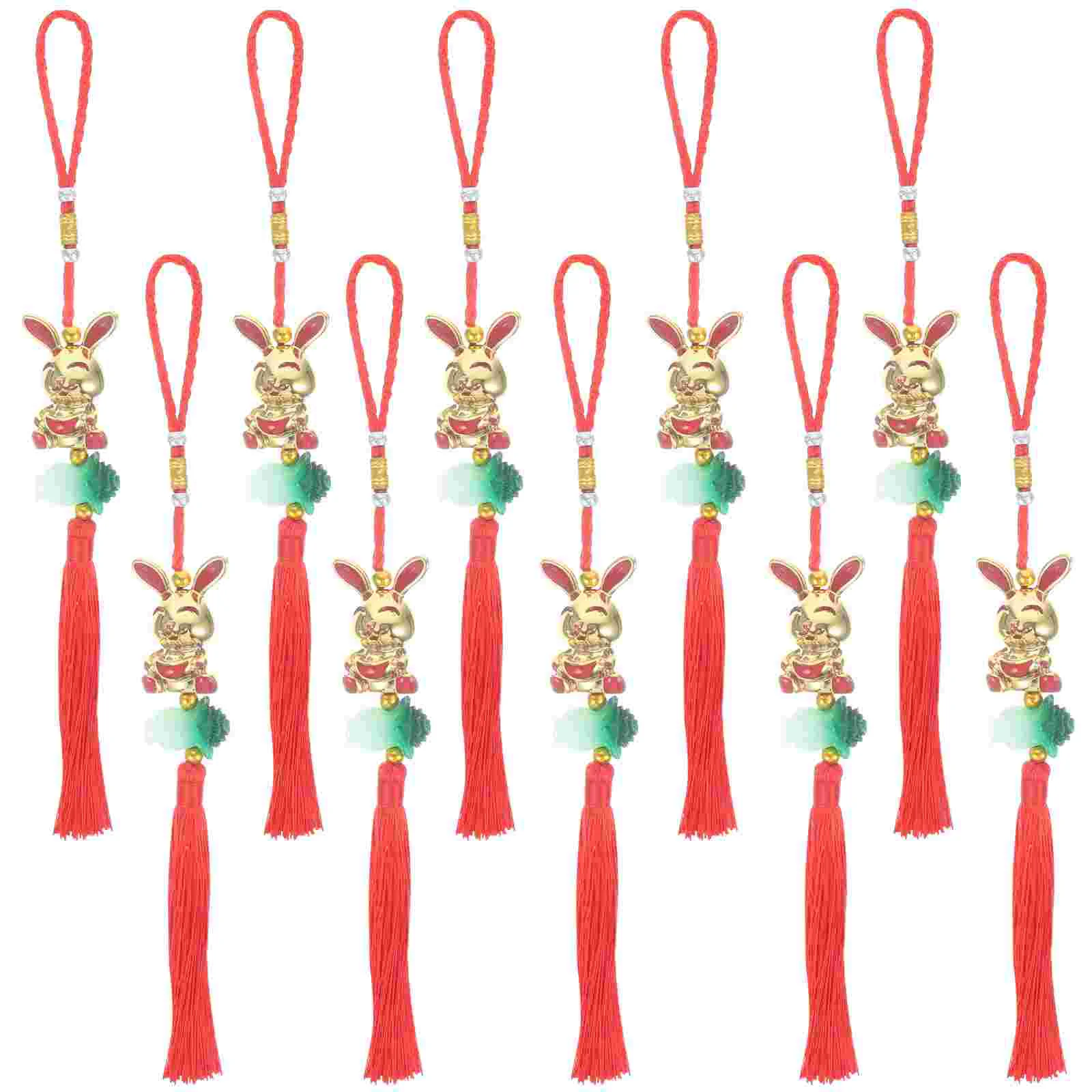 

Chinese Year Rabbit New Lucky Charms Hanging Pendant Knot Decorations Tassel Pendants Decororiental Shui Fengbunny Lunar