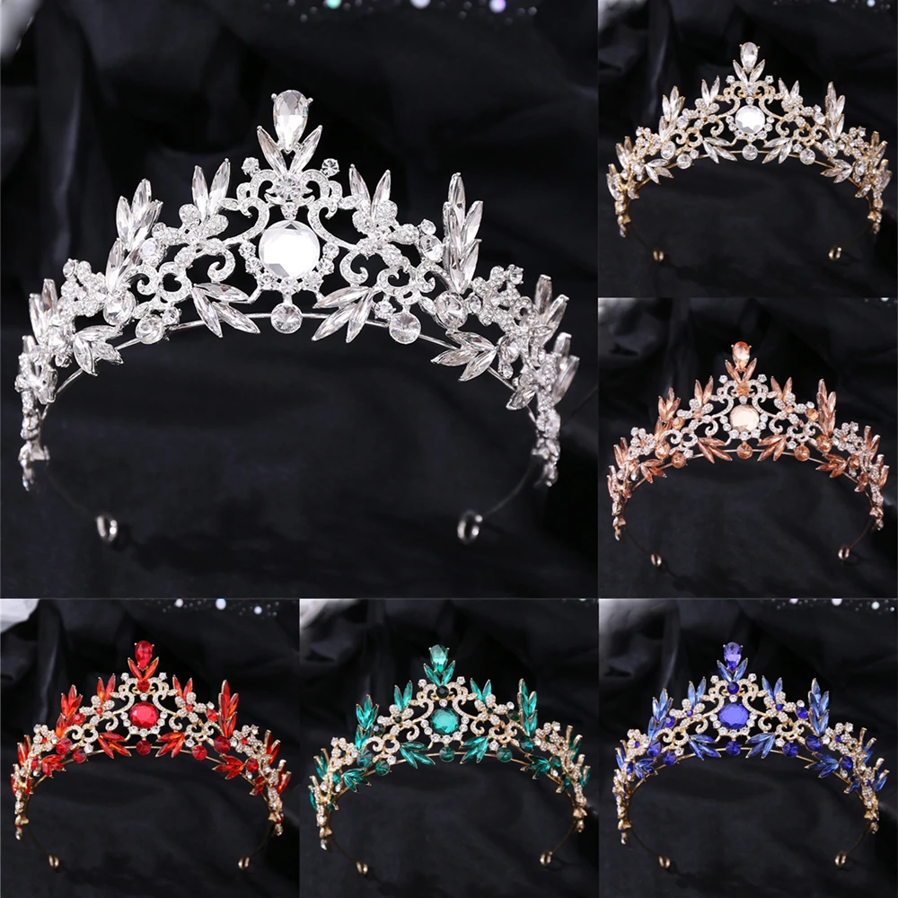 

Baroque Crystal Wedding Crown Tiara Rhinestone Prom Princess Diadem Tiaras And Crowns For Women Bridal Wedding Hair Accessories