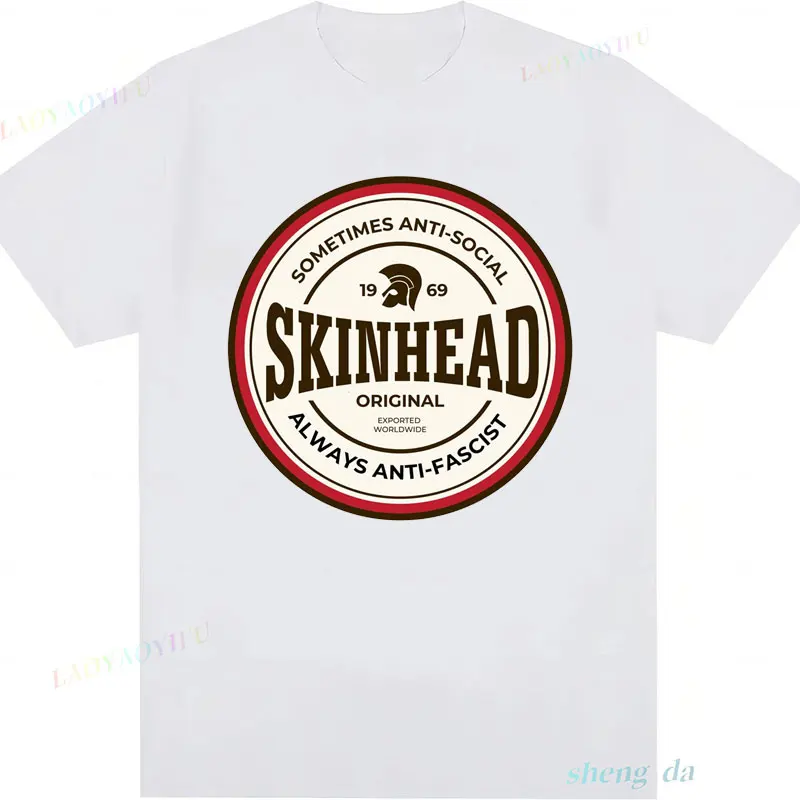 Повседневная забавная винтажная футболка Skinhead A Way of Life унисекс с короткими