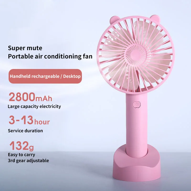 

USB Mini Portable Fan Outdoor Mini Creative Desktop Office Mute Charging Portable Handheld Fan for Outdoor Travel