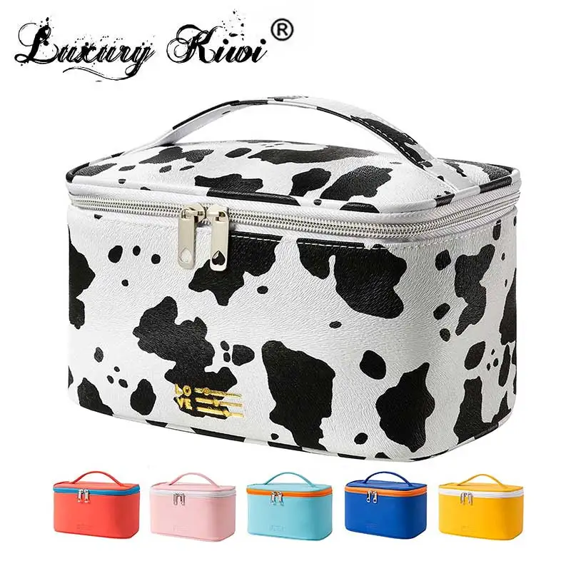 

Makeup Box Portable Travel Cosmetic Bag for Women Beauty Zipper Makeup Organizer PU Leather Washable Waterproof