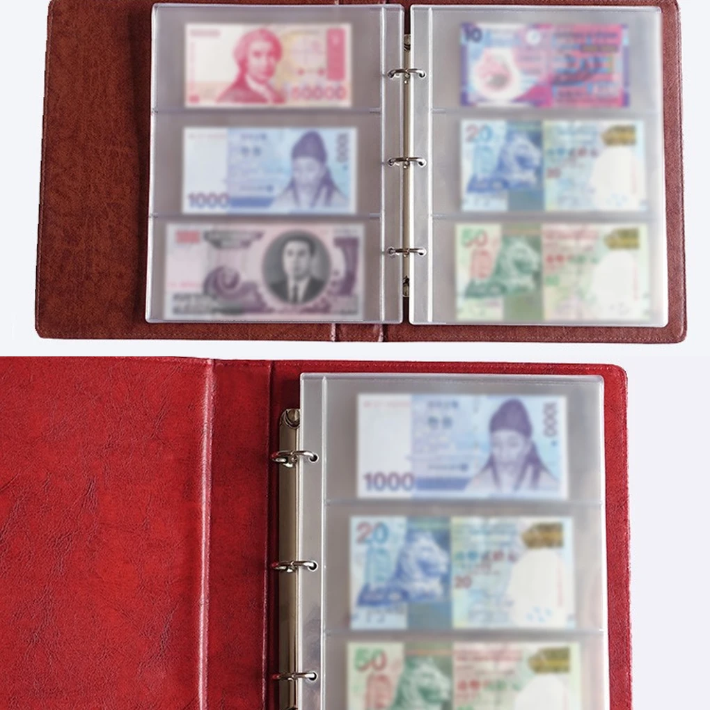 

10 Pieces PVC Money Collection Album Organization Container Cash Pages Storage Holder Sheet Collections Organizer