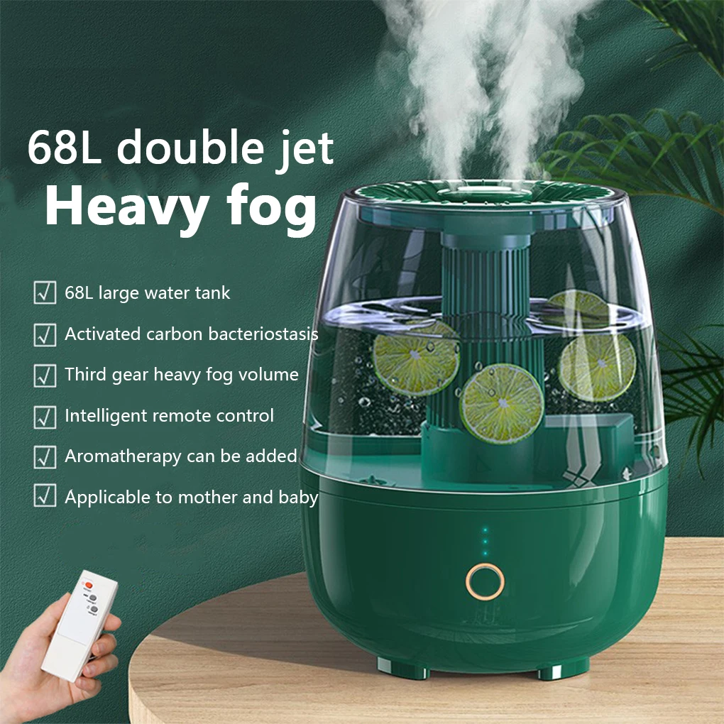 

6 8L Air Humidifier Aroma Mist Dual Outlet Desktop Large Capacity Diffuser Water Mists Home Humidification Spraying Green