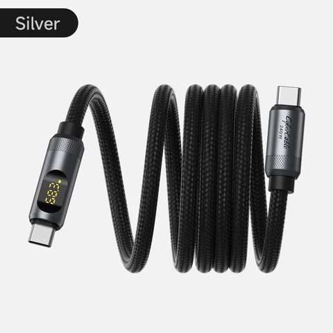 Магнитный кабель Hagibis USB C — USB C со светодиодным дисплеем Кабель для зарядного устройства USB C Type-c PD 240 Вт Шнур для быстрой зарядки для iPhone 16/17