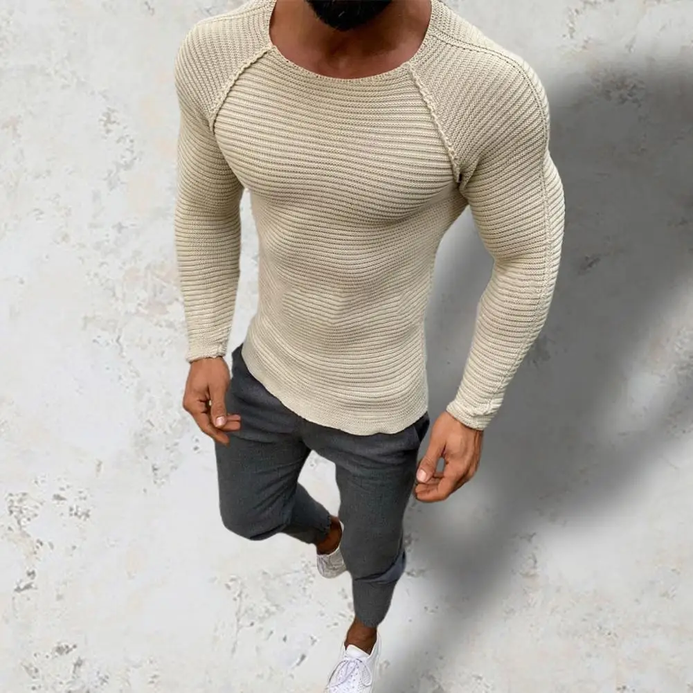 

High Elasticity Popular Long Sleeves Pullover Spring Sweater Bodycon Autumn Sweater Round Neck for Daily Wear