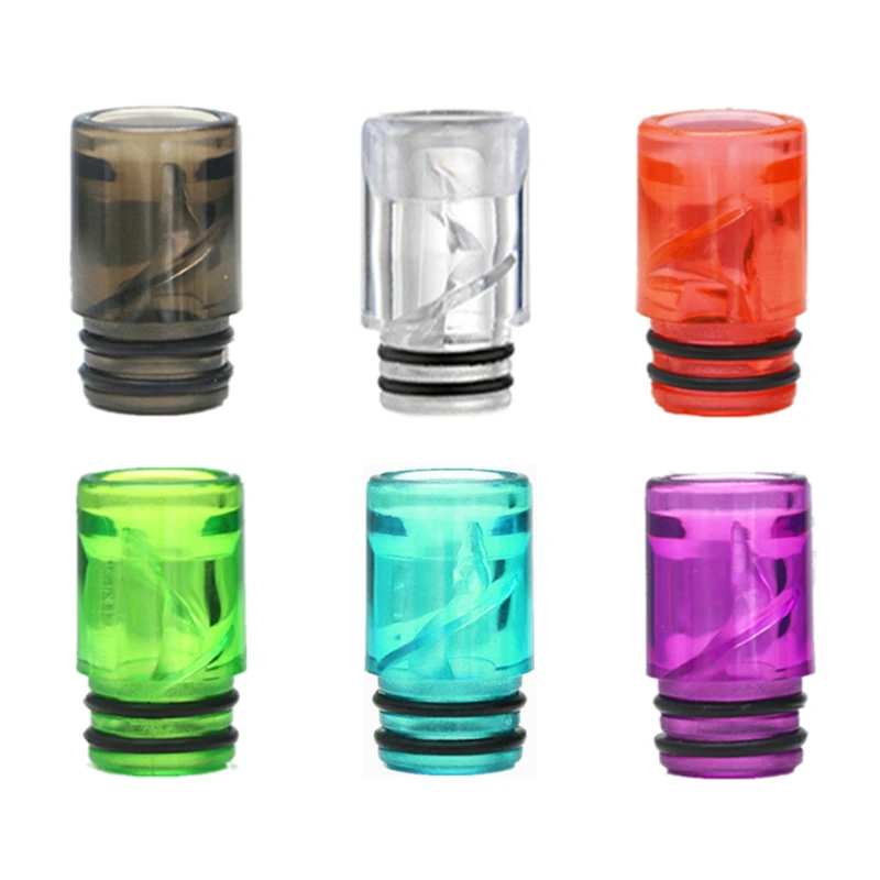 

Colorful Acrylic 510 Drip Tip Mouthpiece Anti-fry Oil Spiral design for Vape Vaporizer Atomizer GS Air 4 VM Tank 18 22 etc