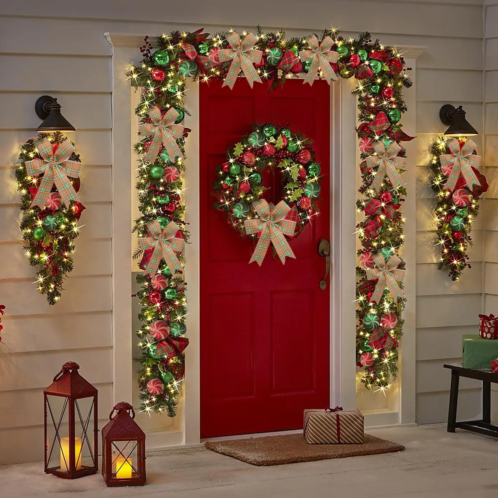 

Christmas Outdoor Door Decorations Christmas Decorations Dead Branches Vine Ring Pendant Christmas Cane 10 Inch Fall Wreath