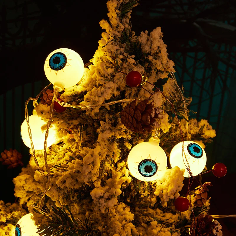 

3m 20 Lights Halloween Spirit Face Spooky Eye Decorative LED Light Strings For Garden Party Courtyard Scene Layout Decor