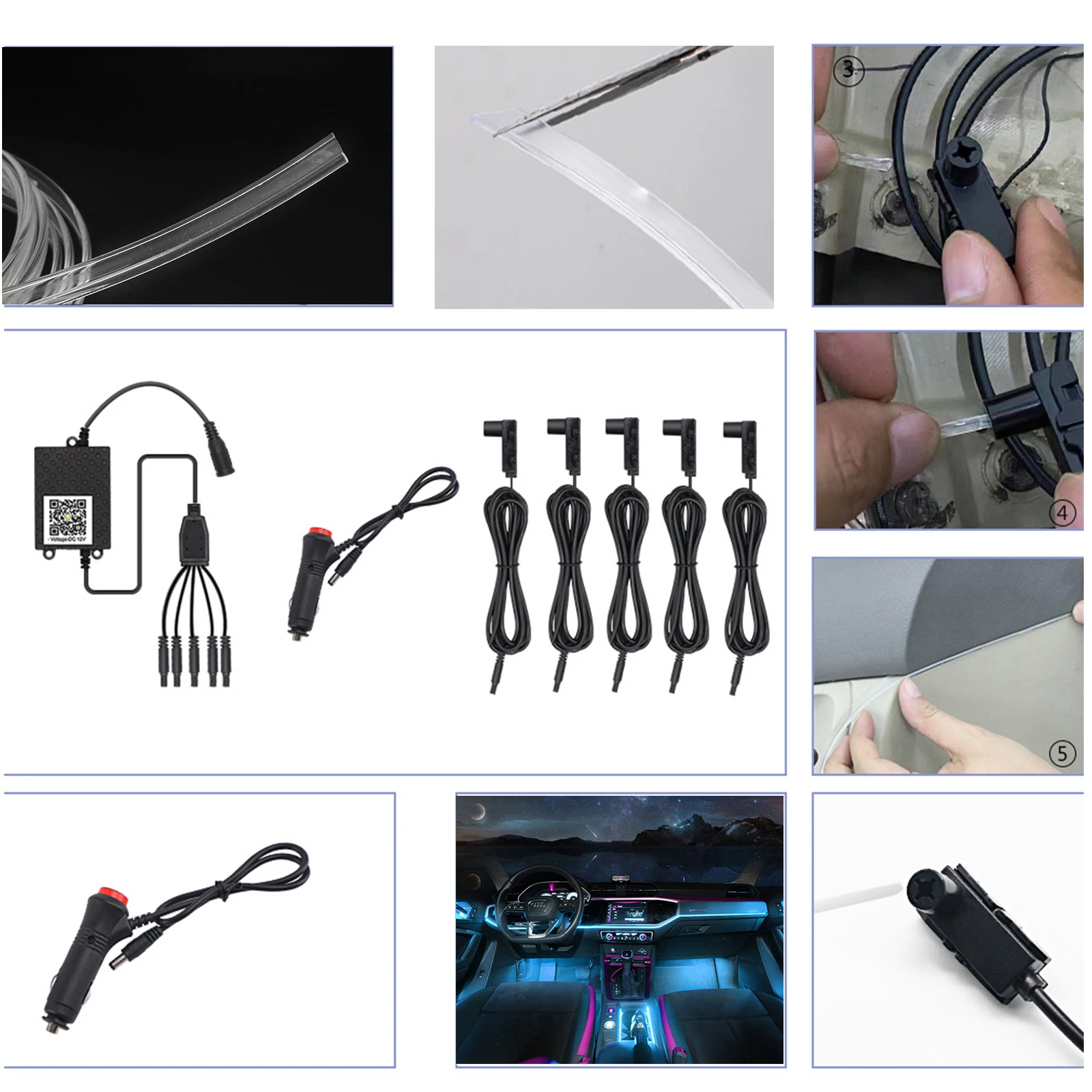 12 В постоянного тока 1 5 Вт Φ источник RGB лампочка-излучатель с оптоволоконным