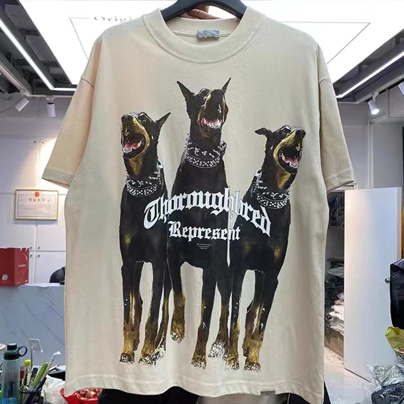

High Quality Spirit Hound Printed, Washed, Vintage High Street T-shirt Men and WomenThe Same KindT-shirt
