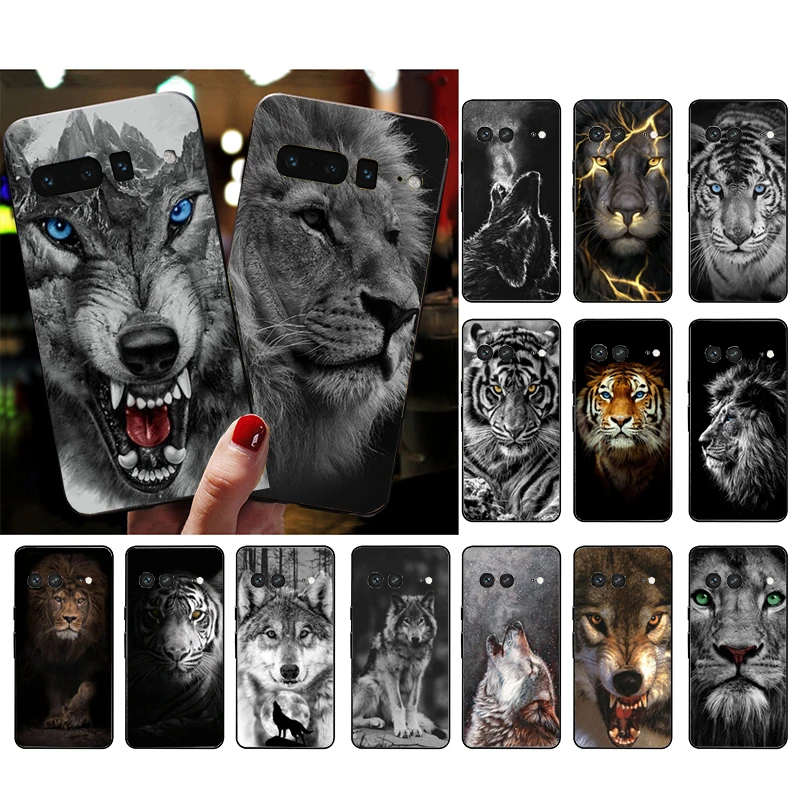 

Phone Case for Google Pixel 7 Pro 7 6A 6 Pro 5A 4A 3A Pixel 4 XL Pixel 5 6 4 3 XL 3A XL 2 XL Wolf Lion Tiger Animal Case