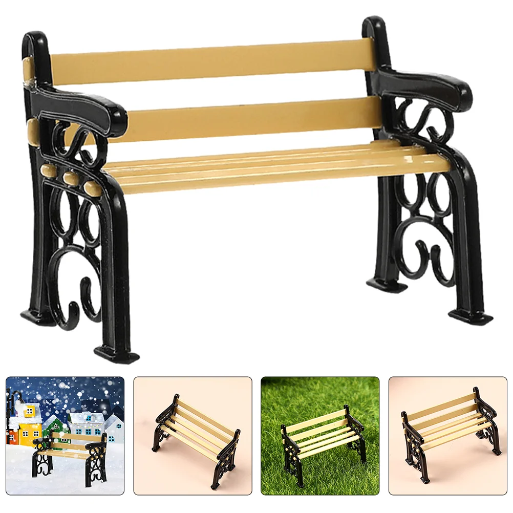 

Mini Bench Model Interior Accessories Mini House Accessories Home Decoration Dollhouse Stool Storage Table Mini Wooden Bench
