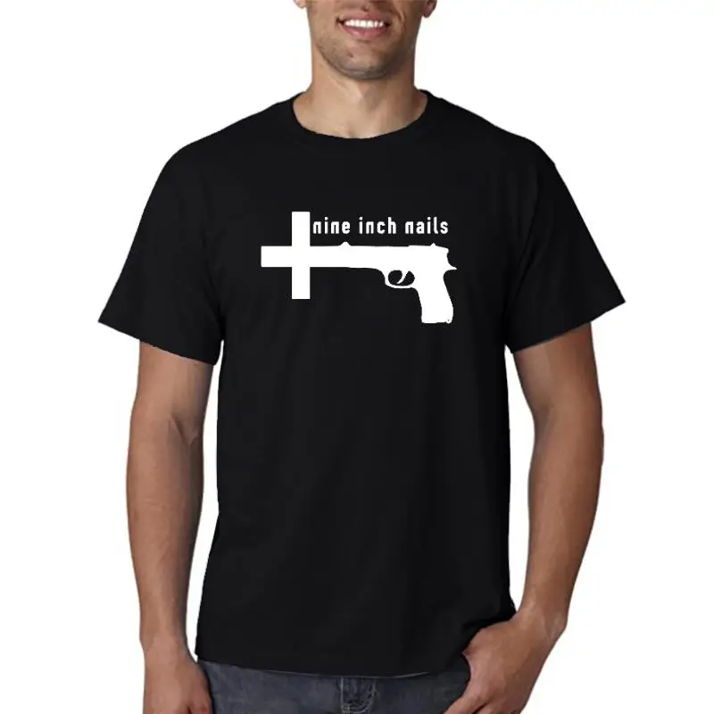 Свободная футболка Foshion для отдыха, Мужская футболка с принтом девять дюймов, футболка Noil Rock Bond, летняя уличная футболка Cosuol в стиле панк, большие размеры