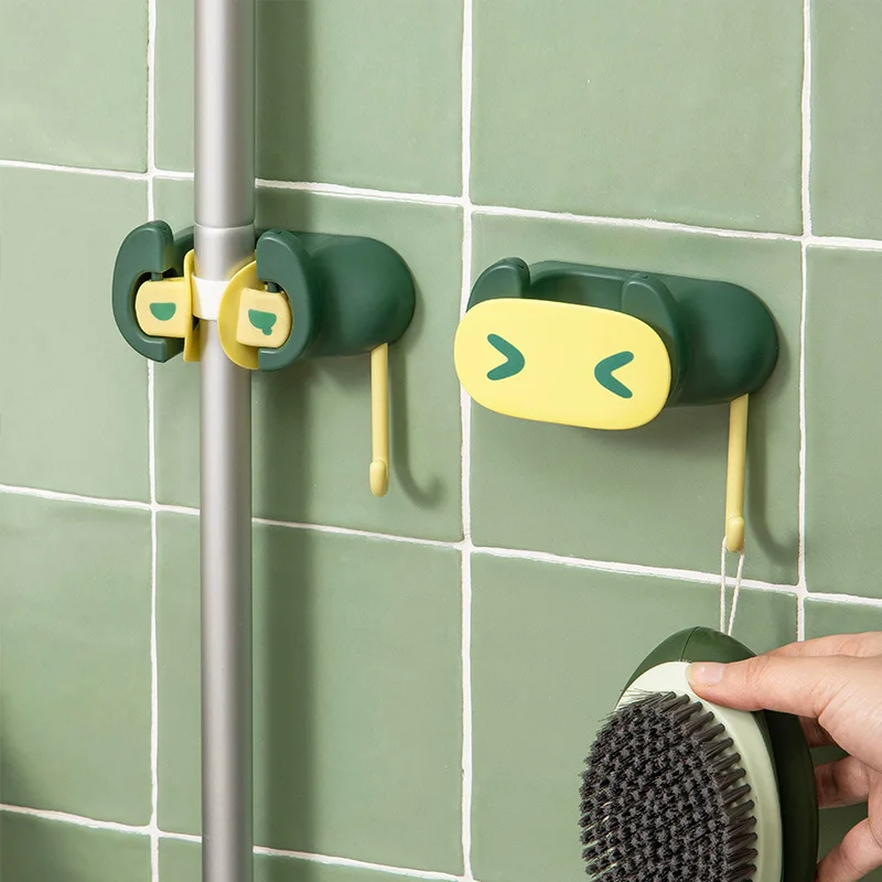 

Creative Cartoon Bathroom Punch-free Mop Hook Household Wall-mounted Broom Storage Rack Pendant Accessories Mop Clip Rack