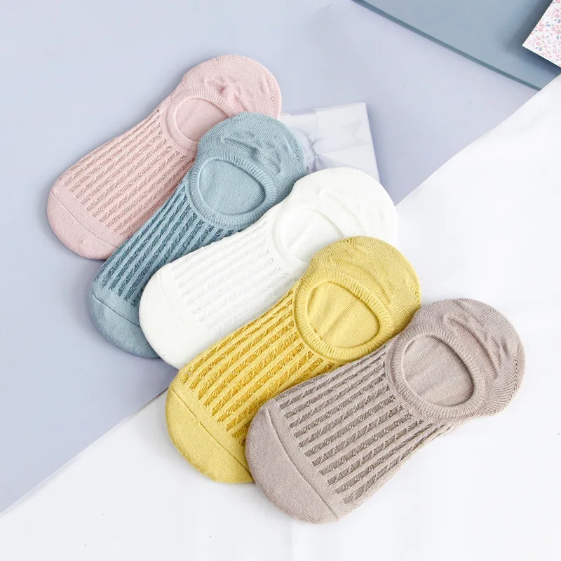 

10 Pairs Solid Vintage Cotton Korean Style Breathable Funny Socks Invisible Japanese Sweets Woman No Show Women's Short Gyaru