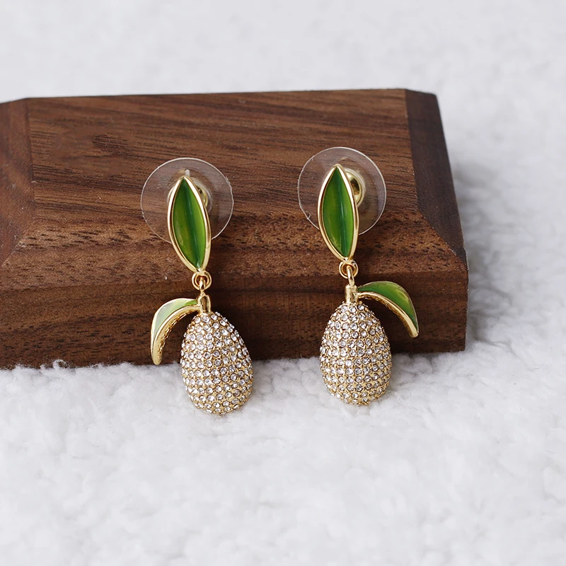

Timeless Wonder Enamel Zirconia Lemon Stud Earrings for Women Designer Jewelry Ins Luxury Brand NY Rare Trendy Gift Top US 6332
