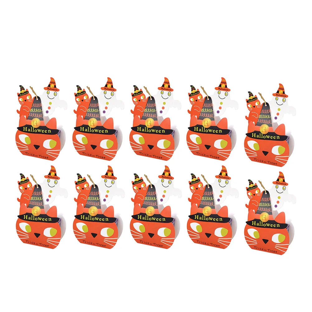 

10 Pcs Halloween Candy Box Hat Accessories Supplies Festival Present Box Festival Container Paper Household Multi-function