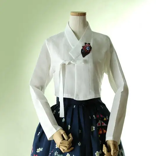 

Cotton Hanbok Underwear Spring Daily life Women Shirt Korean Blouse White Tradition